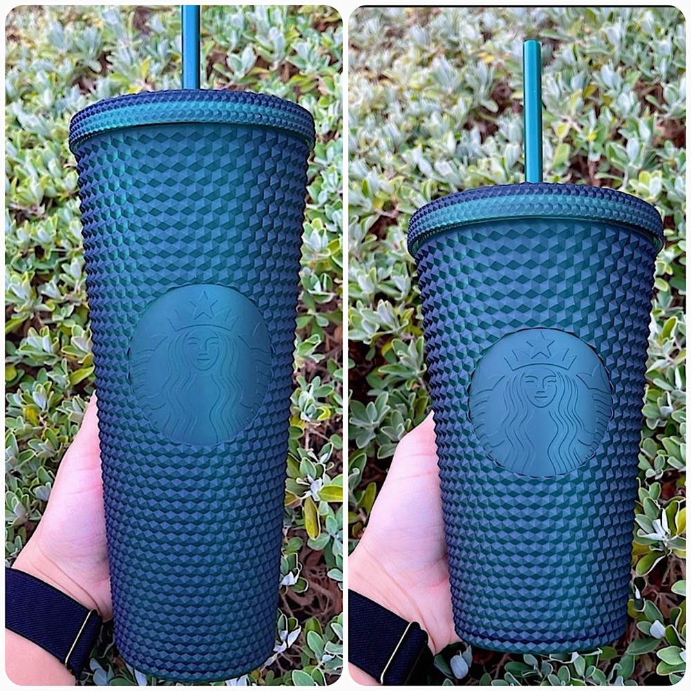 ❌LAST SET❌💚Starbucks Dark Green Jelly Studded cold cup 2022 tumbler set💚
